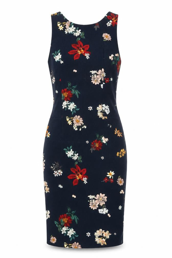Zara Women’s Multicoloured Floral Sheath Dress Size 12 Sleeveless