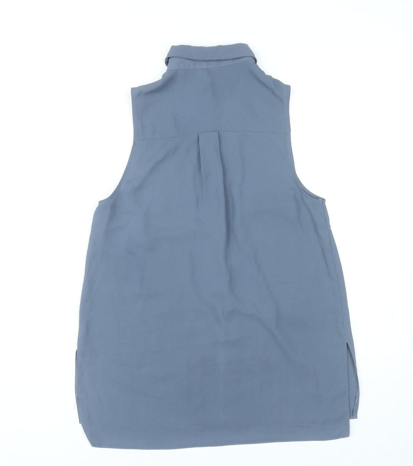 New Look Women’s Blue Sleeveless Collared Blouse Size 8