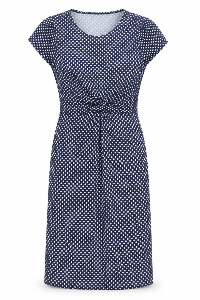 Mauvette Women Blue Polka Dot Viscose Knee Length Dress Size 12