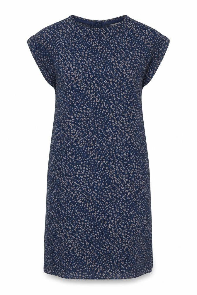 FatFace Women’s Blue Animal Print Shift Dress Size 8 Cotton Modal