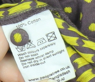 People Tree Women’s Brown Polka Dot Cotton A-Line Skirt Size 10