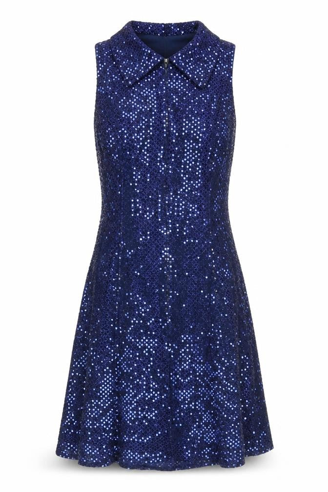 Donna by Antonio Enne Women’s Blue Sequin Sleeveless Sheath Dress Size 8