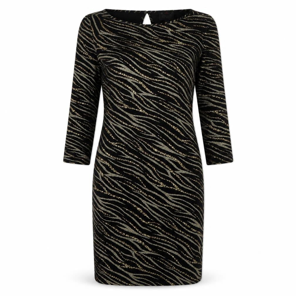 River Island Women’s Black Animal Print Bodycon Dress UK 12
