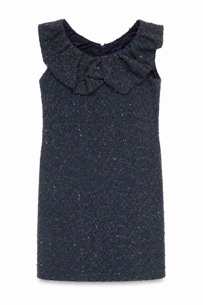 Yumi Women’s Blue Knee Length Sequin Shift Dress M Party Cocktail