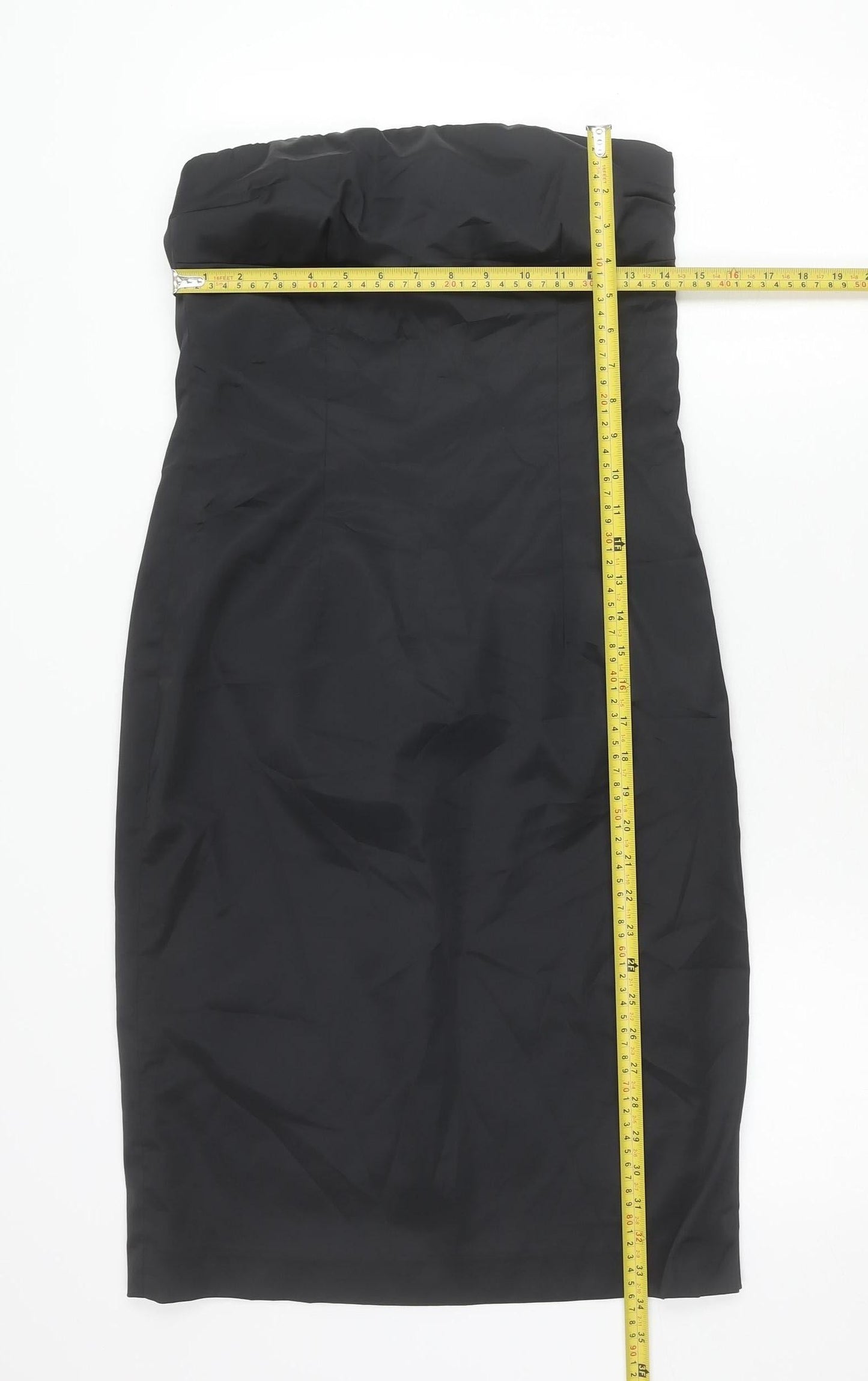 Oasis Women’s Black Strapless Bodycon Knee Length Dress Size 12