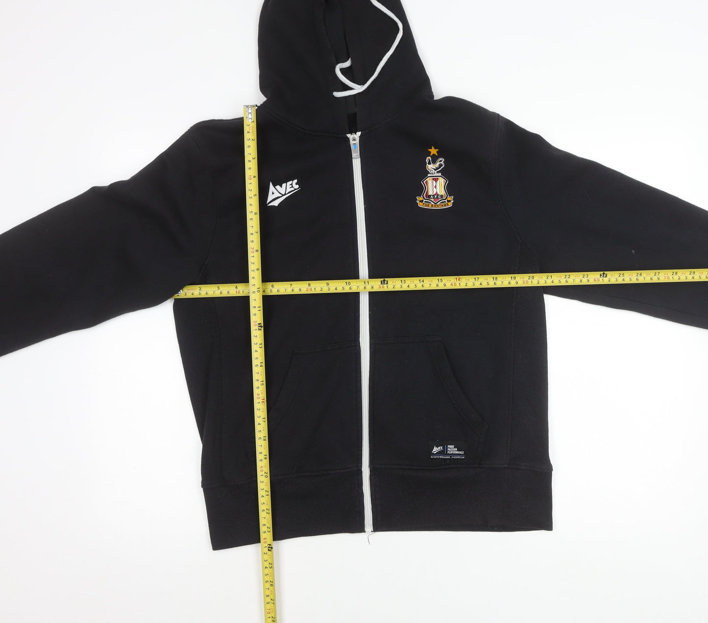 Avec Men’s Black Small Full Zip Hooded Sports Jacket
