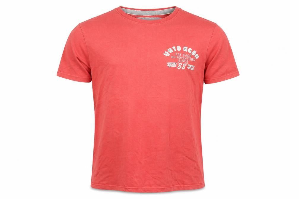 FatFace Men's Red Cotton Graphic Print T-Shirt Size S