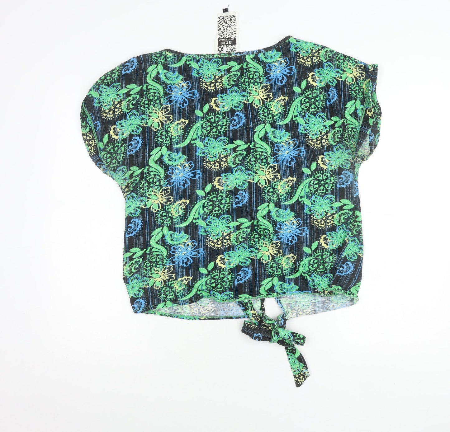 Next Women’s Multicoloured Floral Cotton Tie Front Blouse Size 16