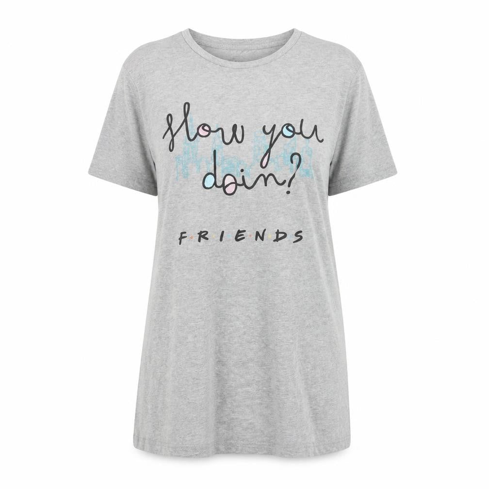 Friends Women’s Grey Nightshirt T-Shirt Size 18 Graphic Print