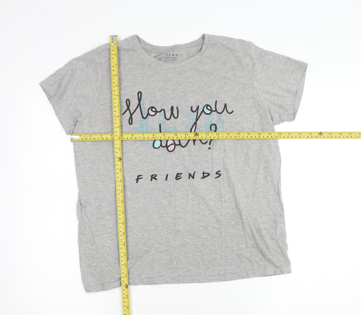 Friends Women’s Grey Nightshirt T-Shirt Size 18 Graphic Print