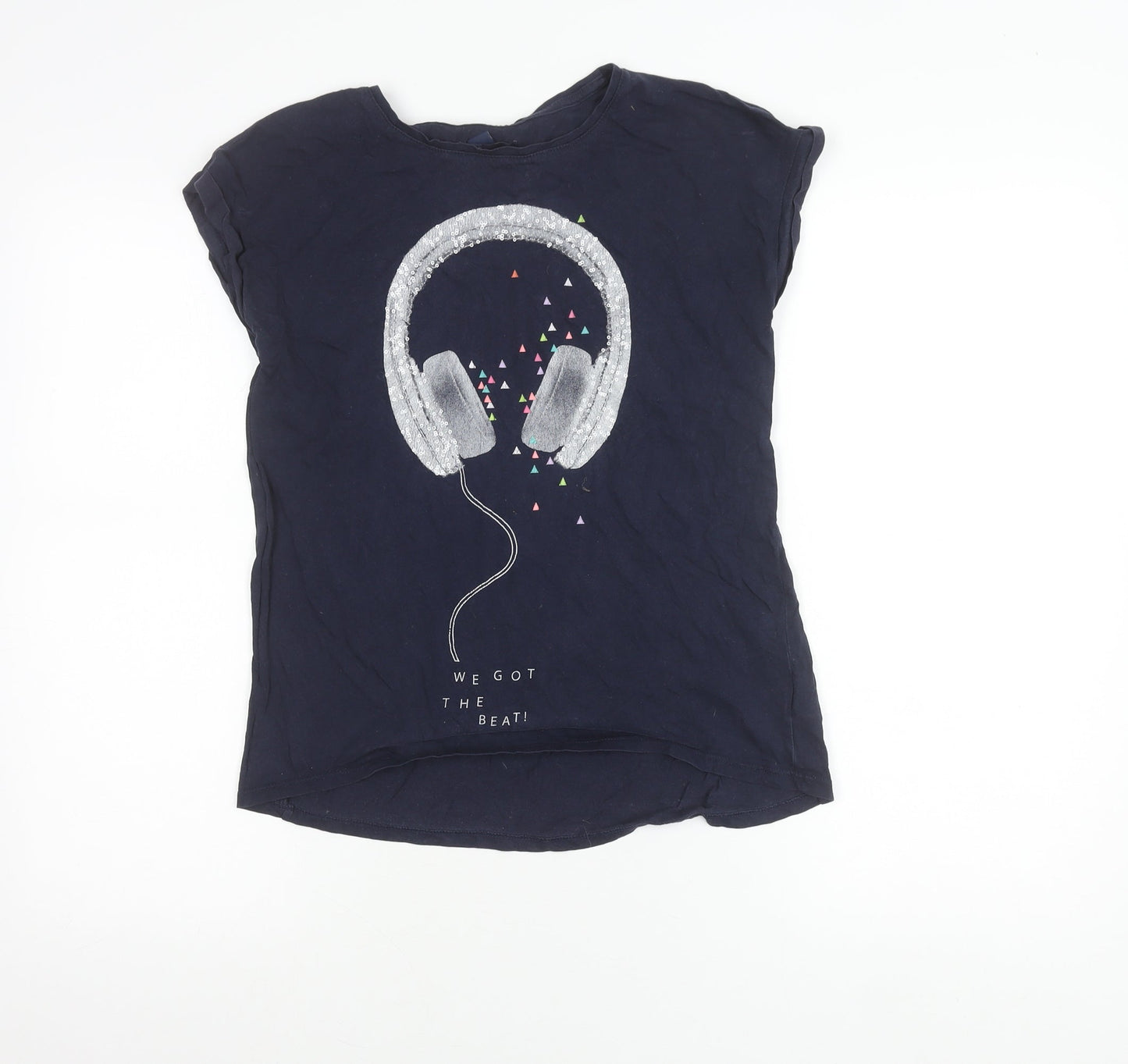 Gap Kids Girls Blue Sequin Music Graphic T-Shirt 14-16 Years