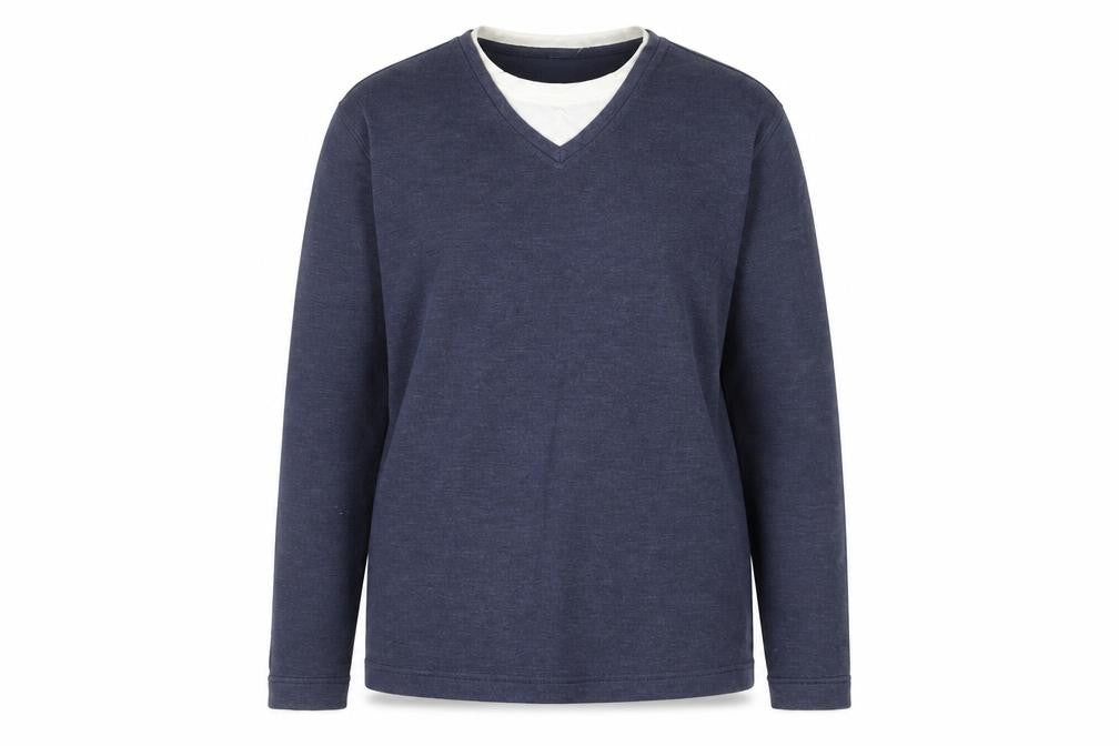 Marks and Spencer Blue Harbour Unisex Blue V-Neck Pullover Jumper M