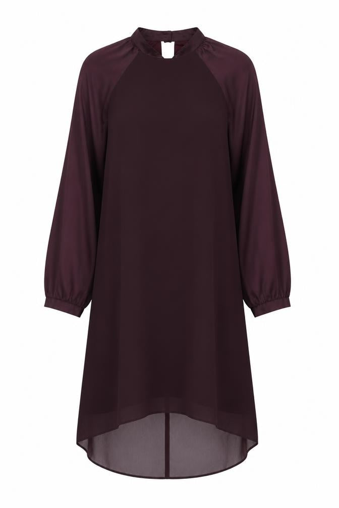 Coast Women’s Purple Shift Hi-Low Chiffon Dress UK 12