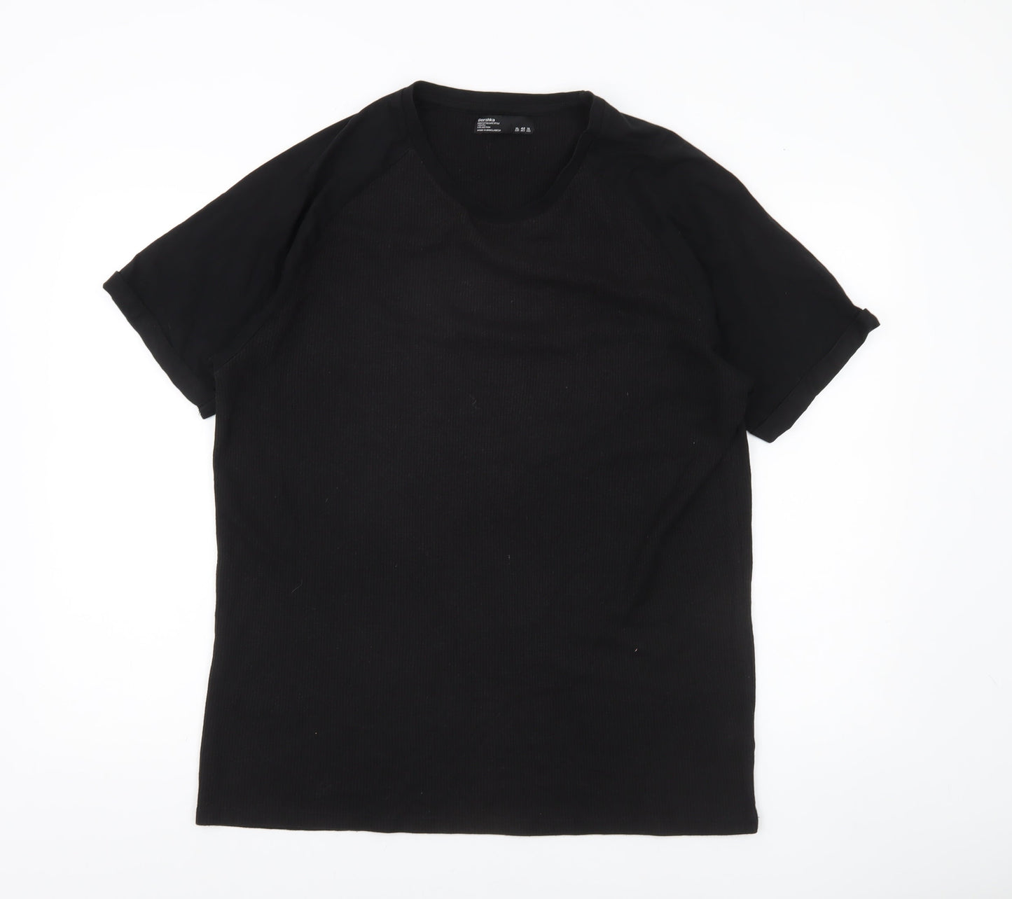 Bershka Men’s Black XL Crew Neck Short Sleeve Cotton T-Shirt