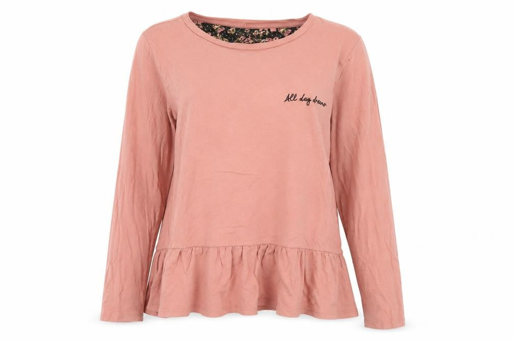 Next Women Pink Cotton Long Sleeve Nightshirt UK 12