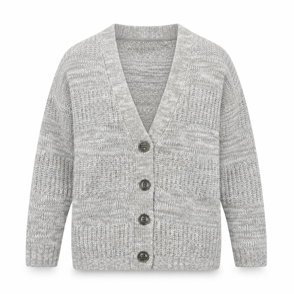 Papaya Women’s Grey Chunky Knit V-Neck Cardigan Size S