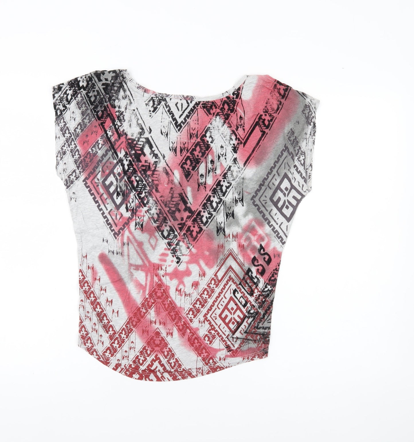 Guess Women’s Multicoloured XS Aztec Print Scoop Neck T-Shirt