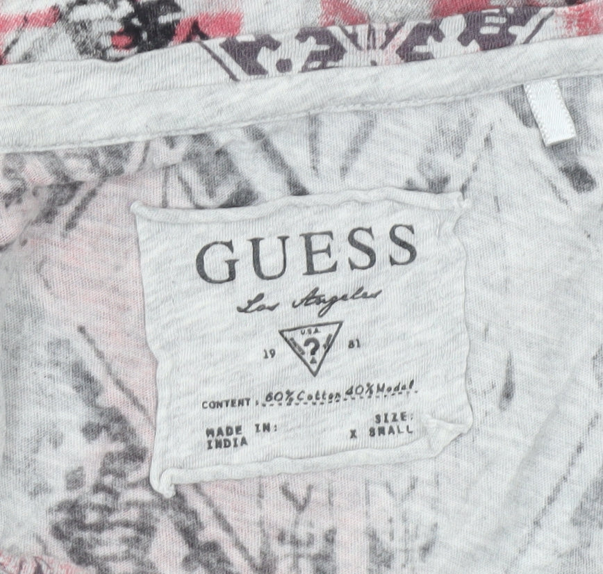 Guess Women’s Multicoloured XS Aztec Print Scoop Neck T-Shirt