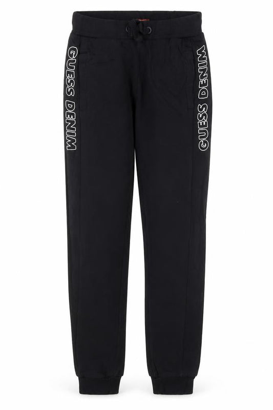 Guess Boys Black Jogger Trousers Age 12 Years Logo Side Stripe