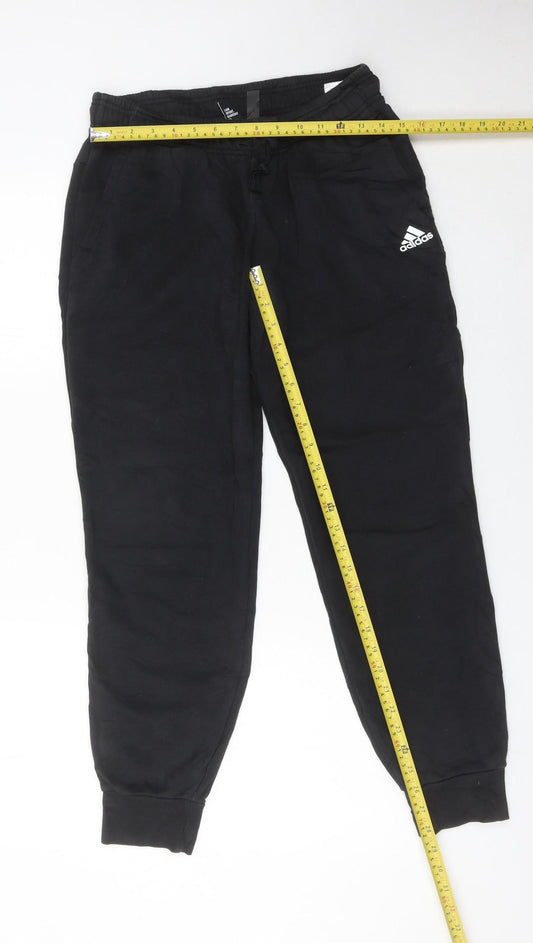 Adidas Womens Black Jogger Trousers UK 12-14 Cotton Blend