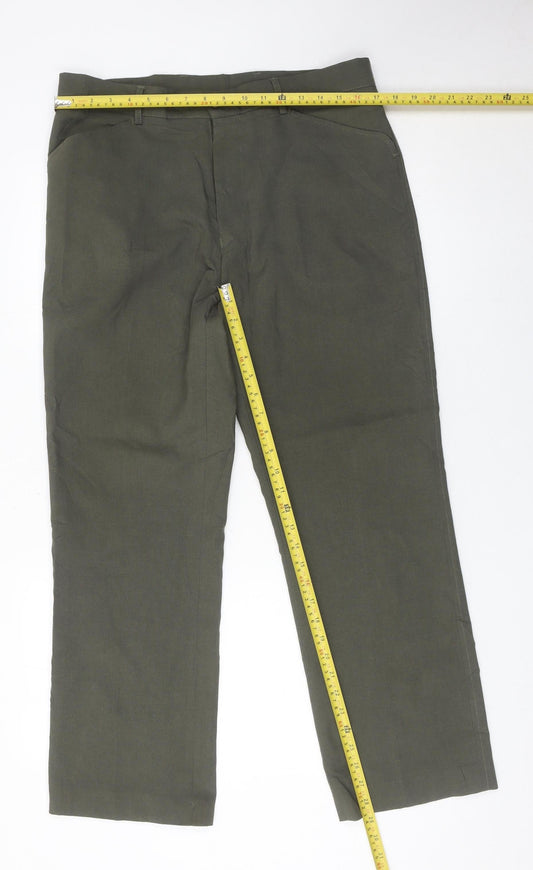 Farah Men’s Green Chino Trousers Size 34W 29L Straight Leg