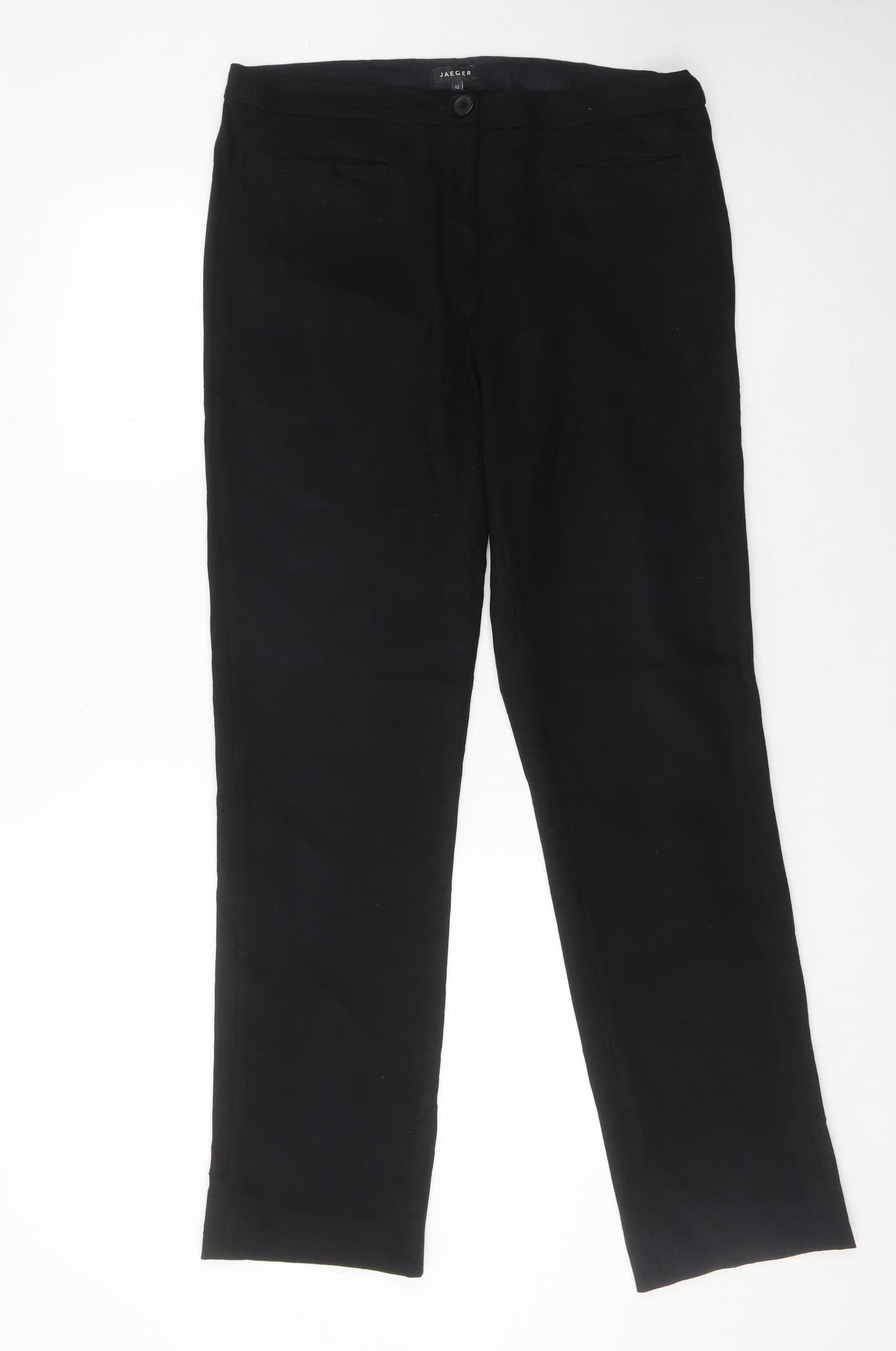Jaeger Women Black Size 12 Slim Straight Dress Pants