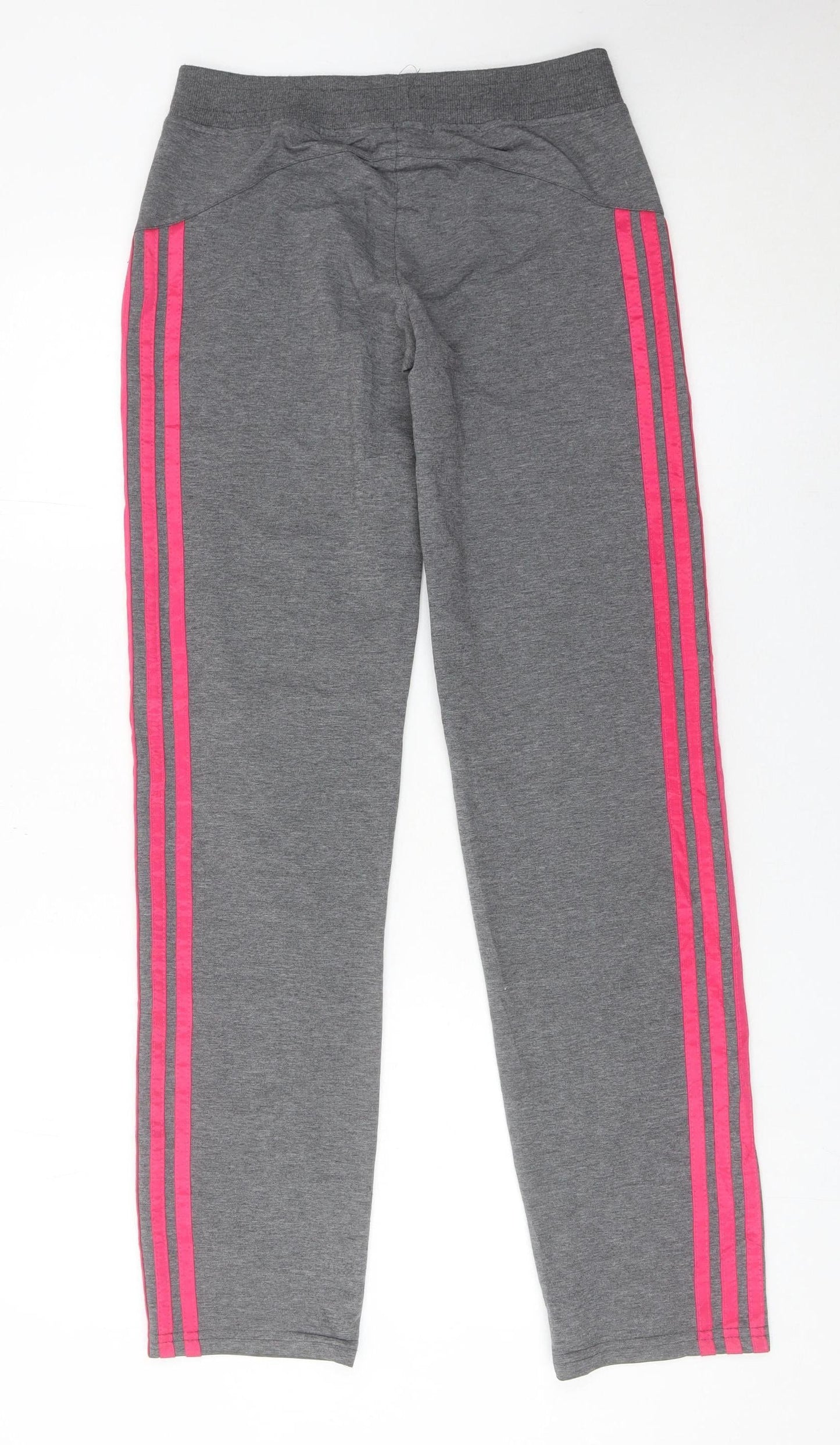 Adidas Womens Grey Jogger Trousers M Sports Stripe Casual Comfort