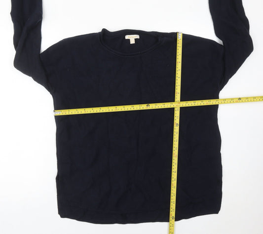 Barbour Women Blue Cotton Crew Neck Jumper Size 10 UK Pullover Knitwear