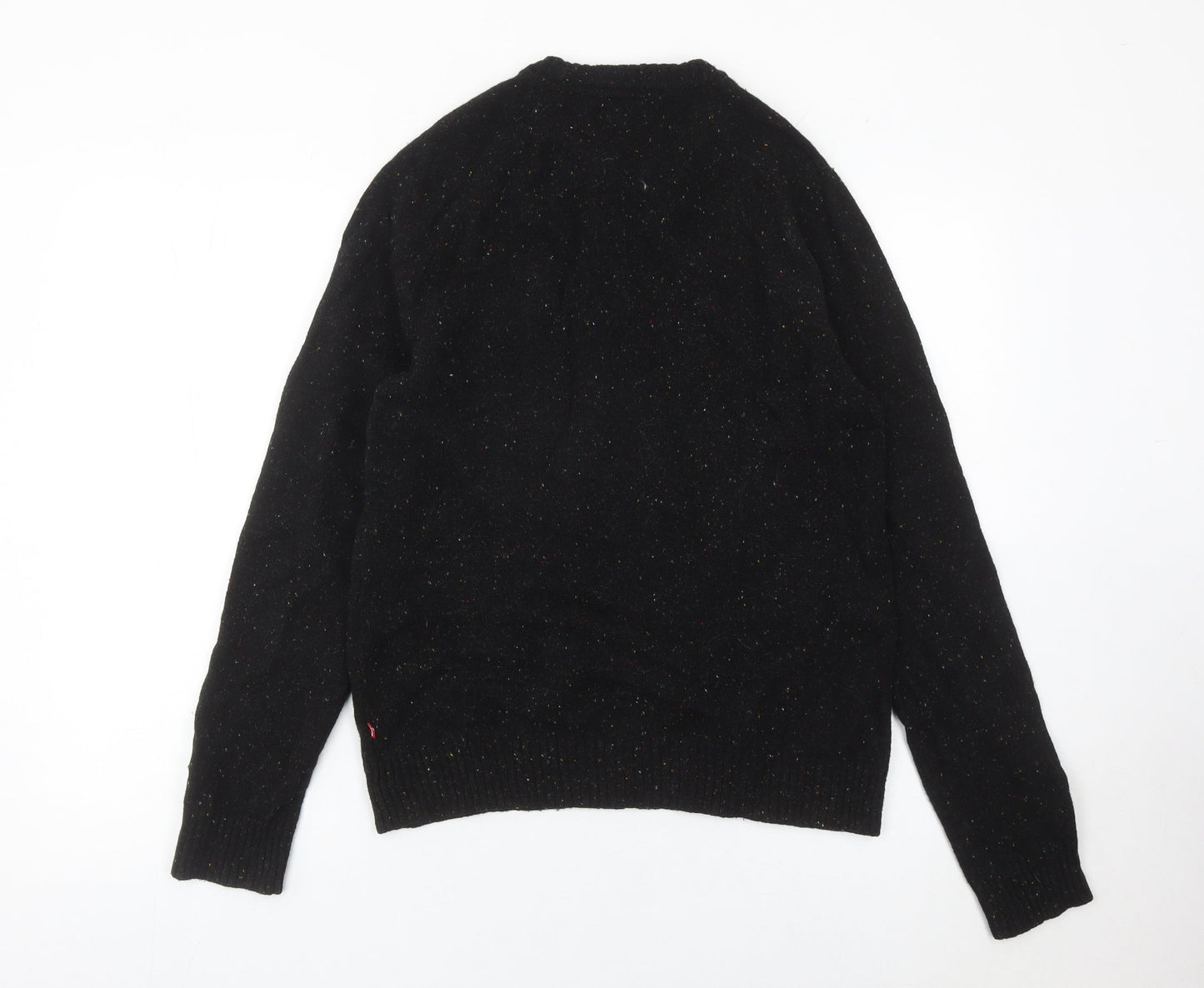 Levi's Mens Black Wool Crew Neck Pullover Jumper Size M