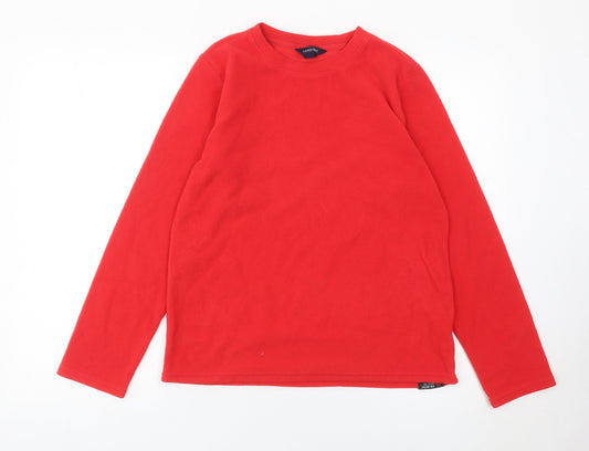 Lands' End Mens Red Fleece Pullover Sweatshirt Size M Regular
