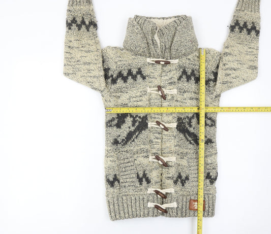 Superdry Womens Beige Geometric Knit Cardigan Jumper Small
