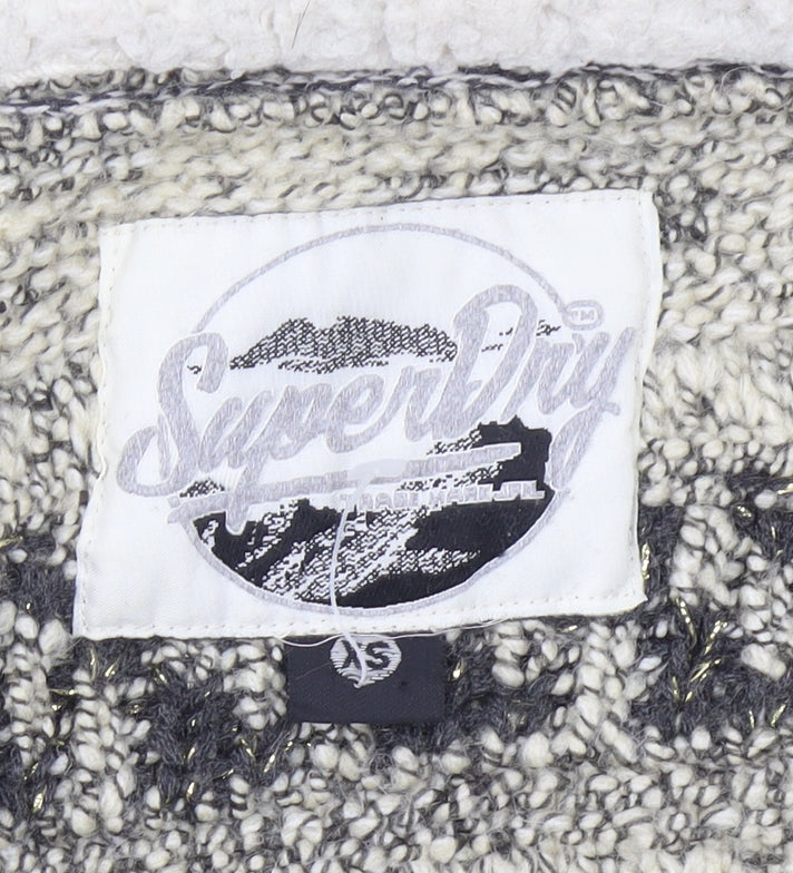 Superdry Womens Beige Geometric Knit Cardigan Jumper Small