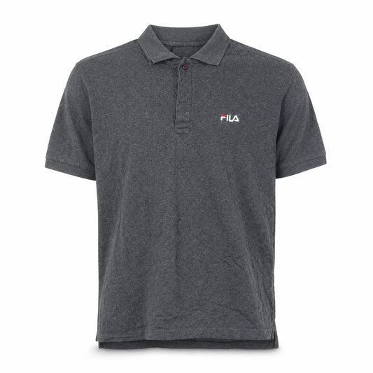 Fila Men's Grey Polo Shirt Size M Regular Fit Cotton Short Sleeve