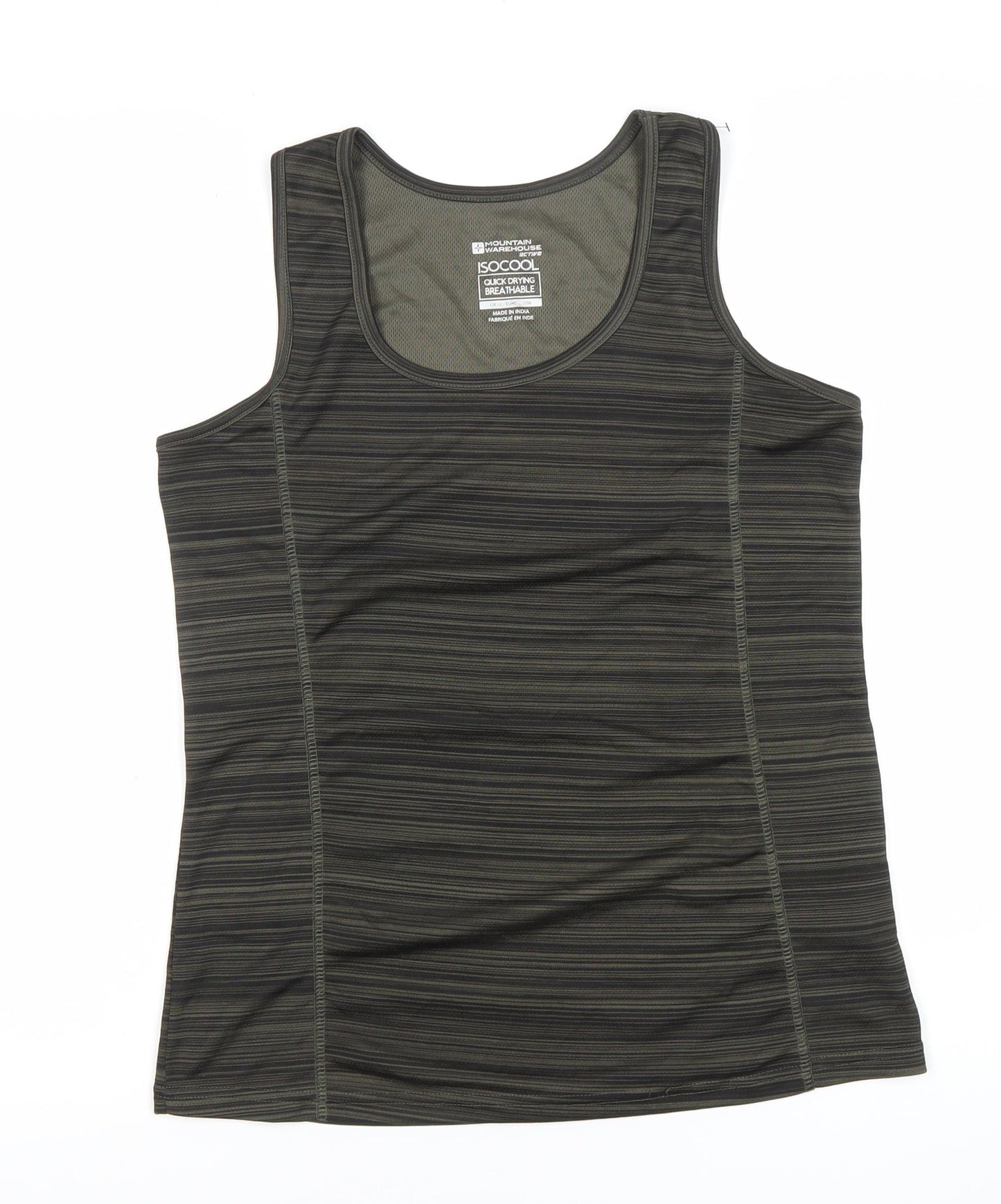 Mountain Warehouse Women’s Green Striped Tank Top Size 12 Quick Dry Activewear