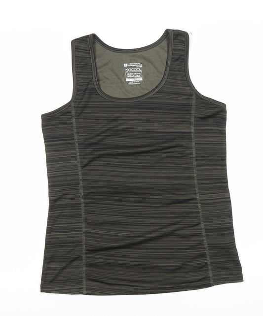 Mountain Warehouse Women’s Green Striped Tank Top Size 12 Quick Dry Activewear