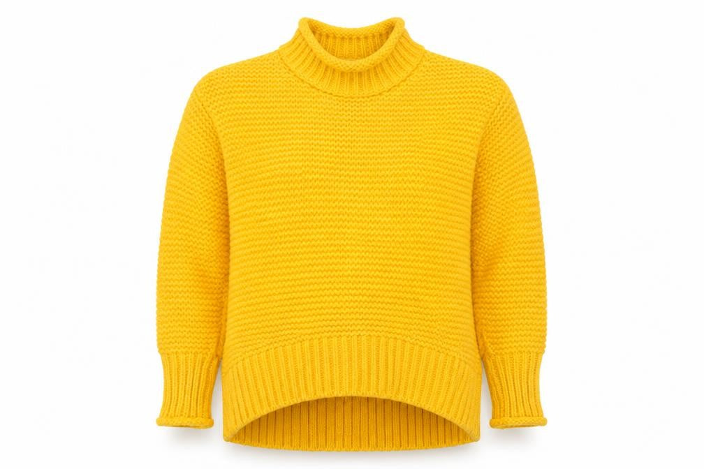Lou & Grey Women’s Yellow Chunky Knit Mock Neck Jumper XS
