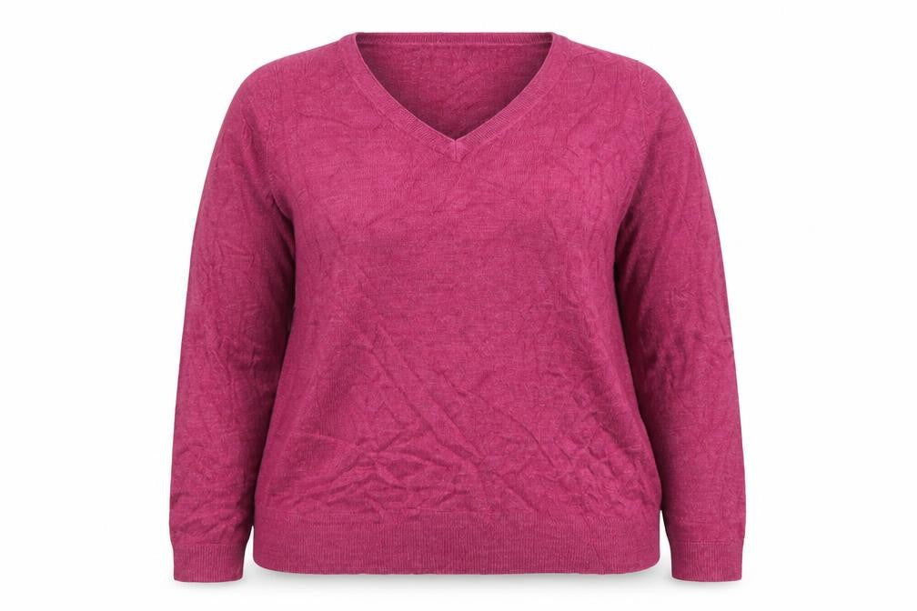 Marks and Spencer Women's Purple V-Neck Wool Blend Jumper Size 14