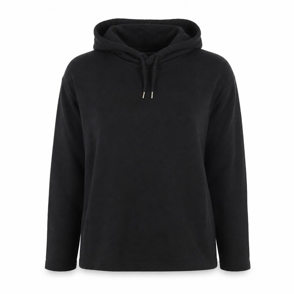 Women's Black Pullover Hoodie Small Cotton Blend Long Sleeve