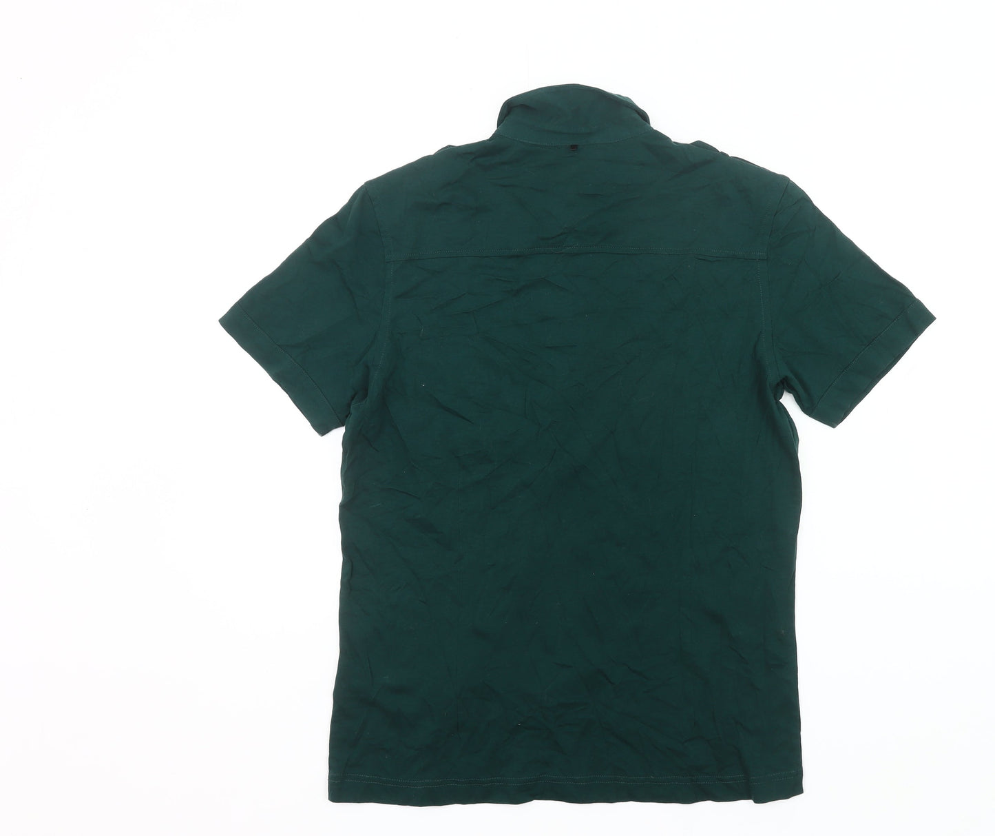 Pretty Green Men's Green Medium Polo Shirt Cotton Short Sleeve Casual