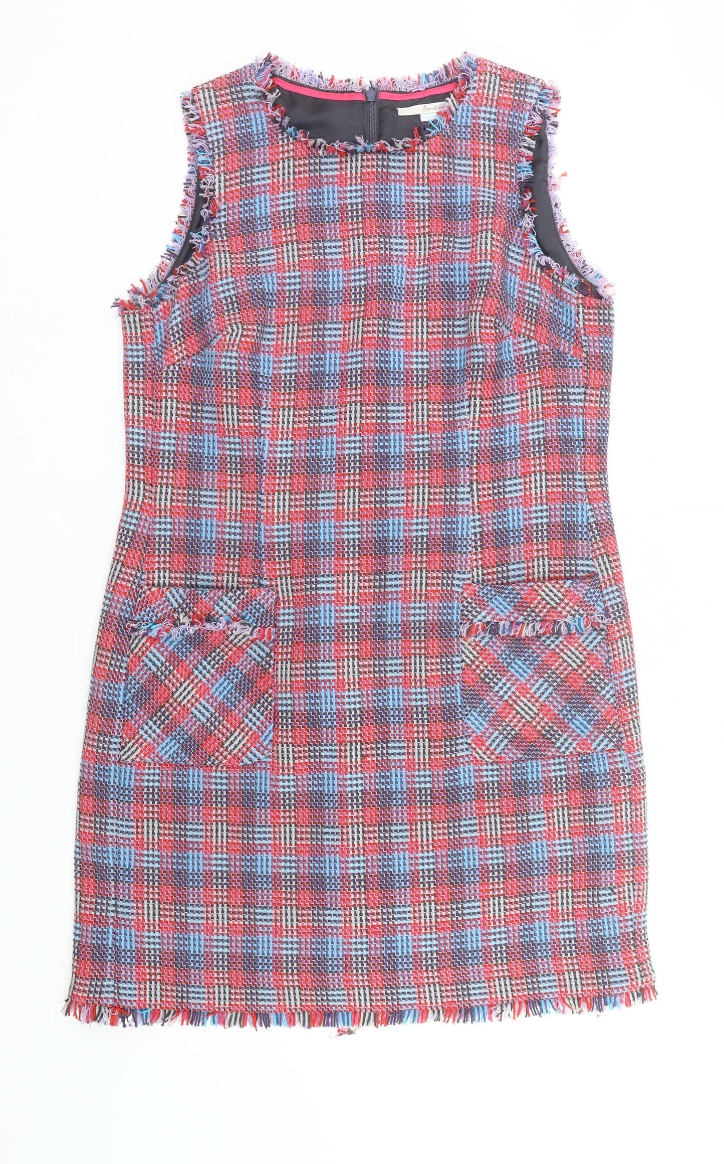 Boden Women’s Multicoloured Check Shift Dress Size 10 Sleeveless