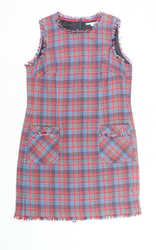 Boden Women’s Multicoloured Check Shift Dress Size 10 Sleeveless