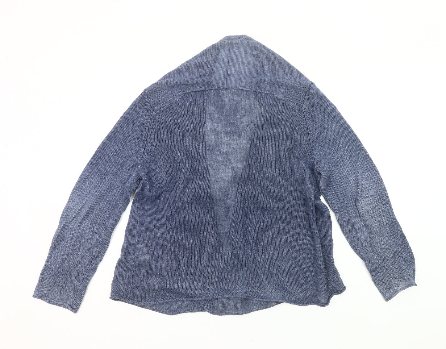 Esprit Women’s Blue Linen Open Cardigan Size L Long Sleeve Knit