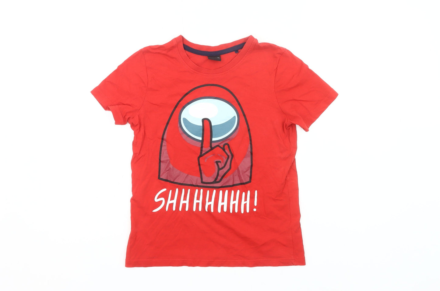 Among Us Boys Red Graphic T-Shirt 10-11 Years Short Sleeve Cotton