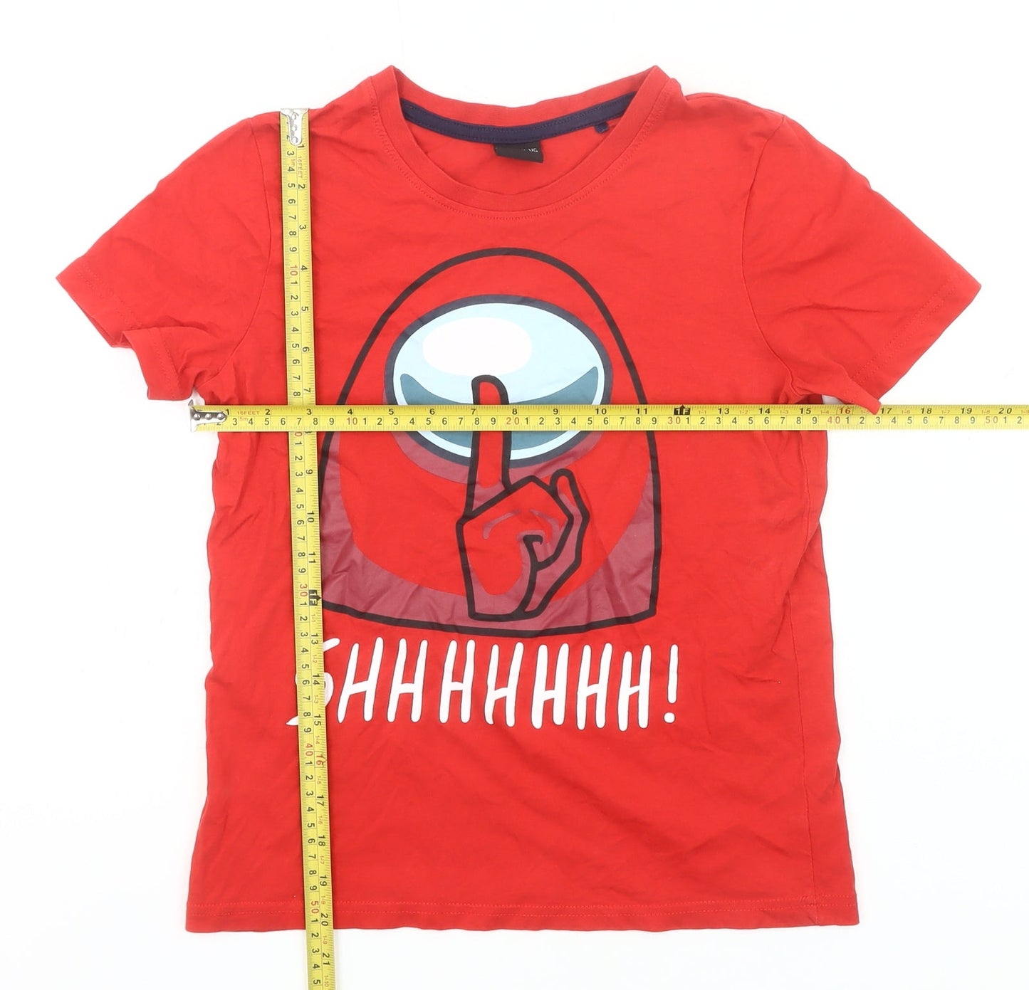 Among Us Boys Red Graphic T-Shirt 10-11 Years Short Sleeve Cotton