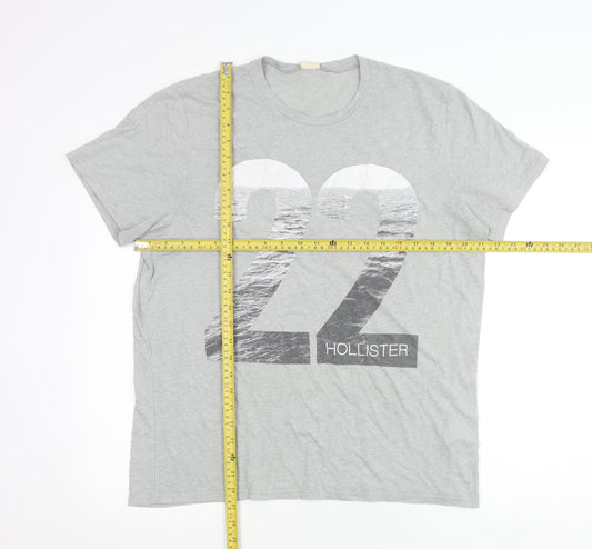 Hollister Mens Grey XL Graphic Print Short Sleeve T-Shirt