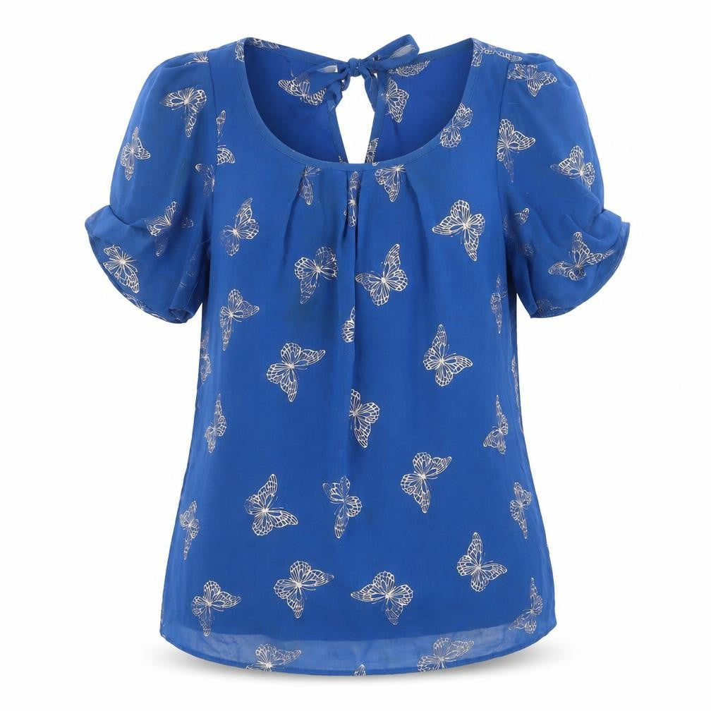 Wallis Women’s Blue Butterfly Print Tunic Blouse Size S