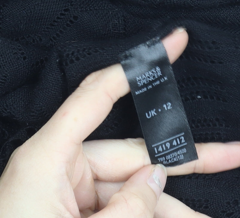 Marks and Spencer Women’s Black Knit Shift Dress Size 12