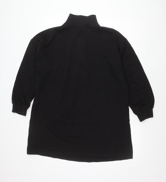 Missguided Women’s Black UK 10 Half Zip Sweatshirt Tunic