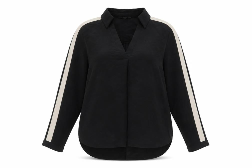 Lipsy Women’s Black Collared Button-Up Shirt Blouse UK 14 Long Sleeve