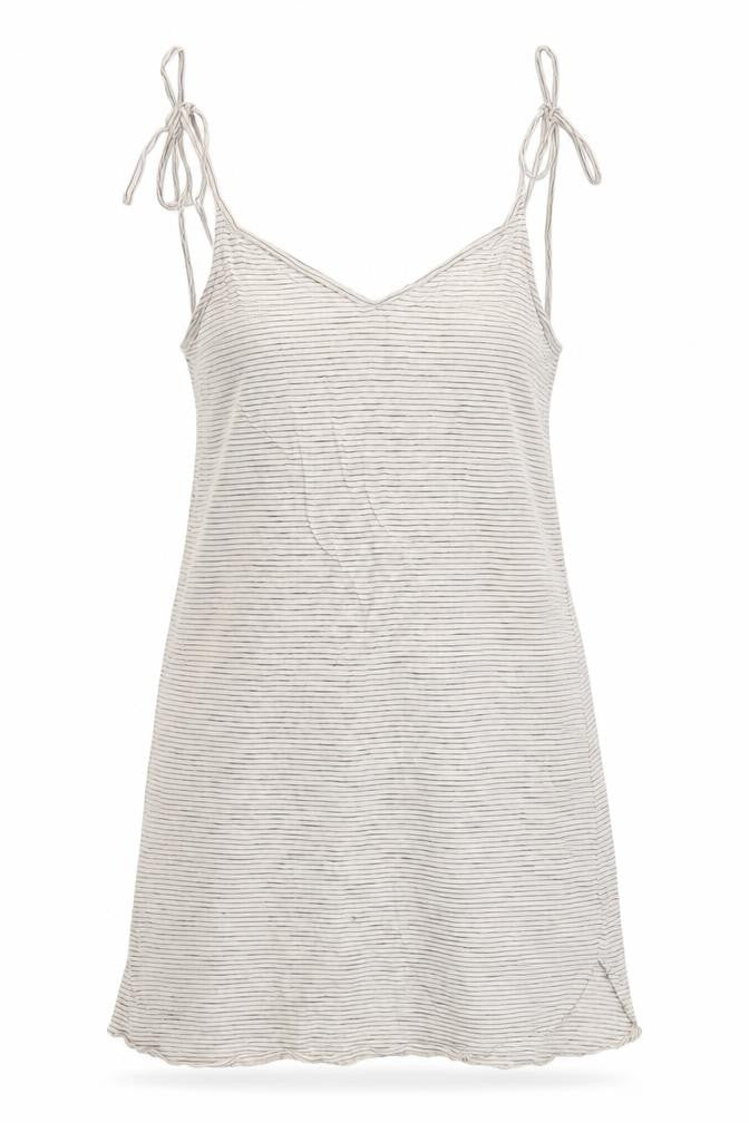 H&M Women’s Beige Striped Basic Tank Top XS Cotton Modal